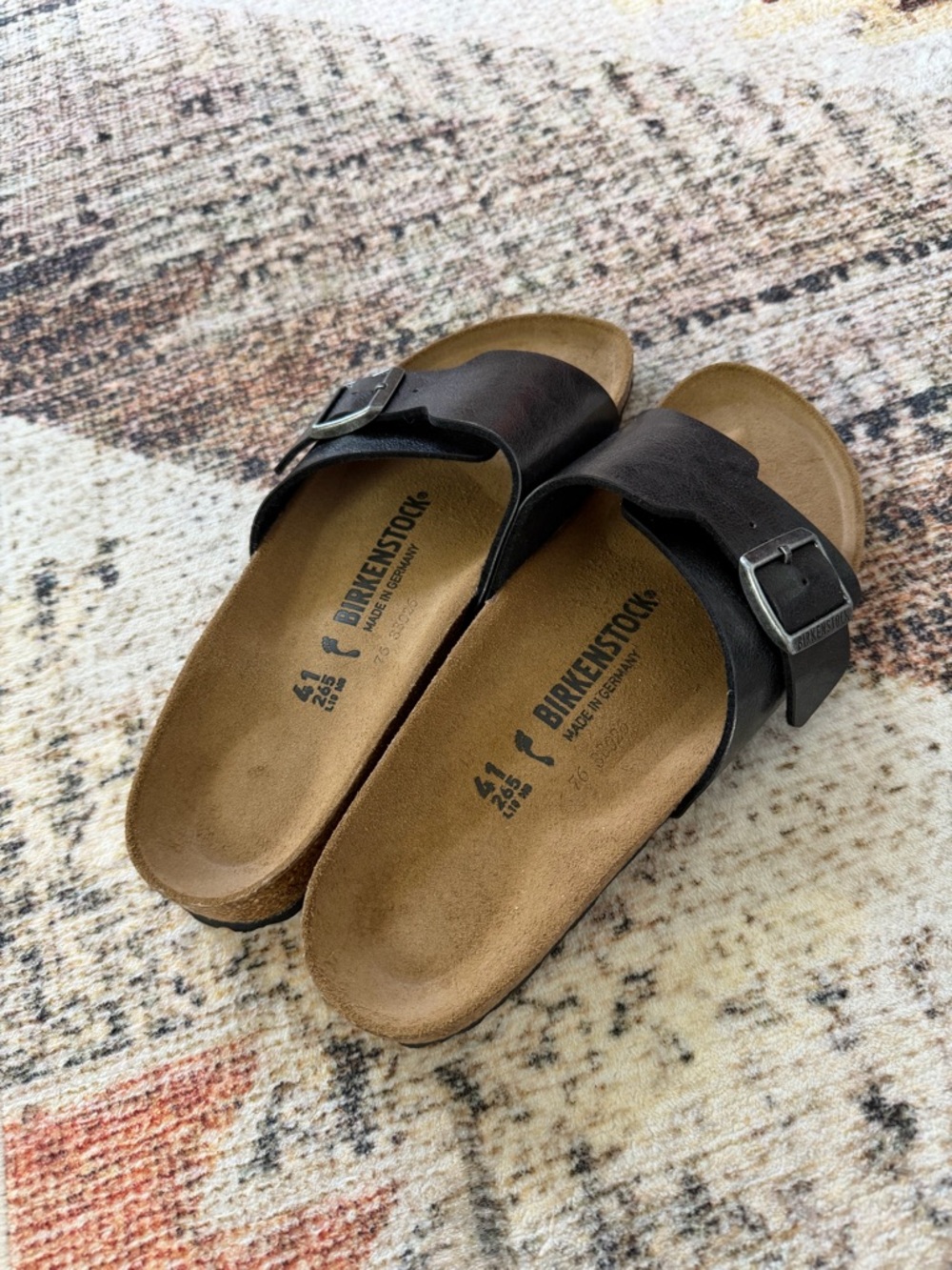 Birkenstock Black Single Strap Slide with Buckle 10/41 Catalina  Birko-Flor - Picture 3 of 5